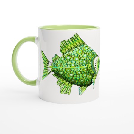 "Piranha Fish" green Ceramic Mug